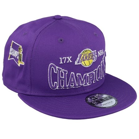 New Era - NBA Violett Snapback Cap - Los Angeles Lakers Champions Patch 9FIFTY True Purple Snapback @ Hatstore