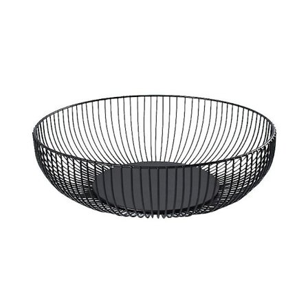 Matt svart/metallisk rustfritt stål fruktbolle - Stor kapasitet fruktkurv -