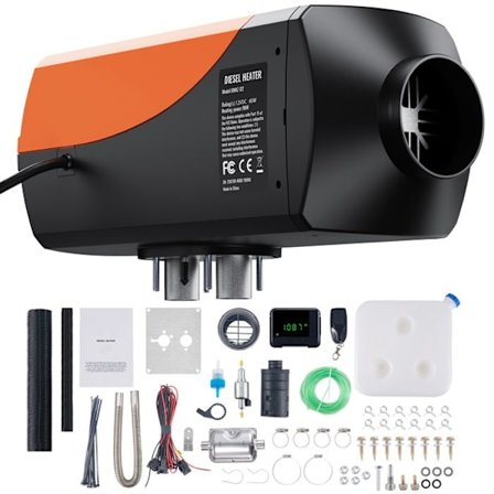 Diesel-Lämpöpumppu-Duoku-12 V 5 kW-LCD ja Kauko-ohjain-Ideal Autoille, Busseille, Matkailuautolle ja Sisäkäyttöön