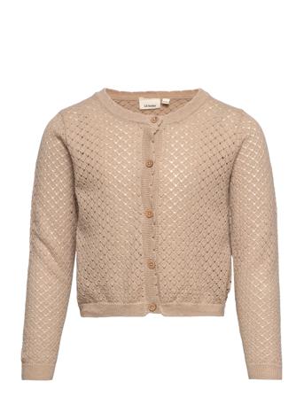 Nmfleaf Ls Short Knit Card Lil Beige Lil'Atelier