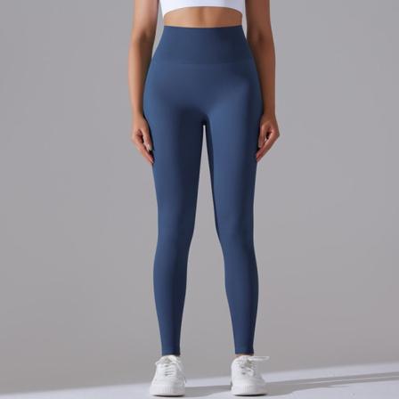 Yogaleggings med løftende mavekontrol til kvinder Mörkblå L
