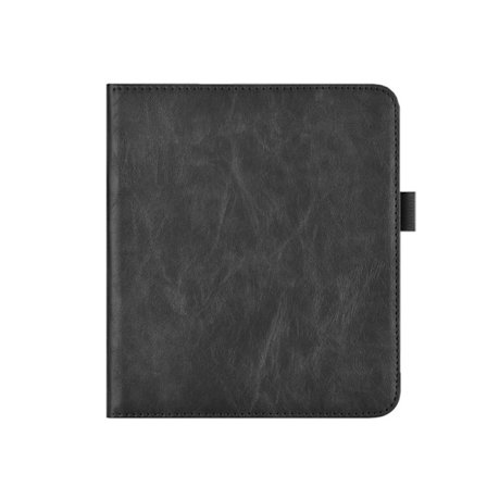 Musta PU-nahkainen suojakotelo jalustalla Kobo Libra Color -laitteelle – Iskunkestävä, kädessä pidettävä, korttipaikalla