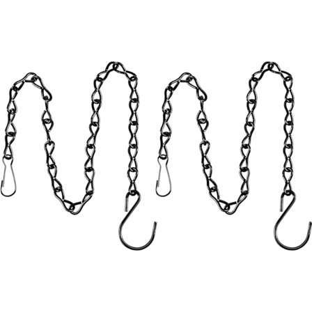 2 kpl Ripustusketju lintulaudoille, ruukuille, lyhdyille ja koristeille (24 cm, musta), musta