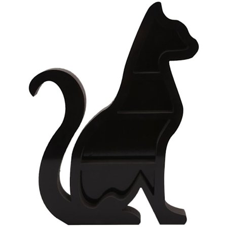 Sort Kat Krystal Hylde PVC Krystal Hylde Vægmonteret Display Hylde Essential Til Opbevaring - Venstre