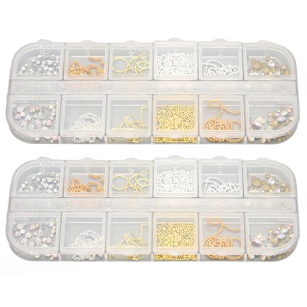 Kunst Negle Kæder Rhinestones Skinnende Forskellige Størrelser Bærbare Negle Kæde Dekoration til Neglesaloner Skønhedssaloner SPAs