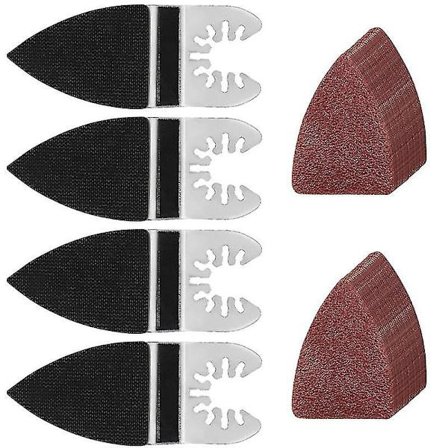 Fingerslibepude, 54 stk. fingersvingende multislibeværktøj slibeskivesæt til overfladepolering