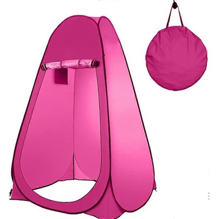 Pop-up ulkoteltta, kannettava retkeilysuihkuteltta, retkivessa, ulkona oleva pukuhuone