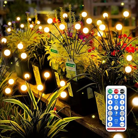 Solar Powered Firefly Lights 10 LED'er 4-Pak