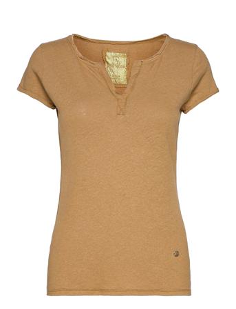 Troy Tee Ss T-shirts & Tops Short-sleeved Beige MOS MOSH