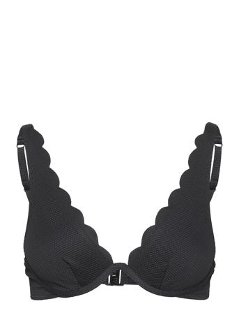 Scallop Up Swimwear Bikinis Bikini Tops Wired Bikinitops Svart Hunkemöller*Betinget Tilbud