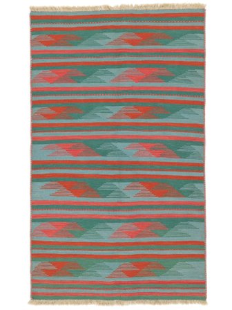 Hand Woven Kilim Qashqai Rug 113X188 Dark Green/Dark Red Small