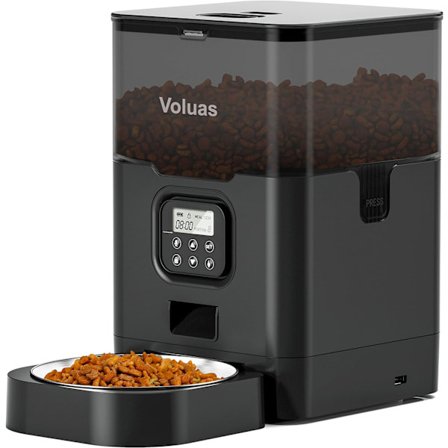 Automatiske kattefoderautomater - Tørfoderdispenser med timer, tørremiddelpose, programmerbar portionsstørrelseskontrol 4 måltider om dagen, 10 