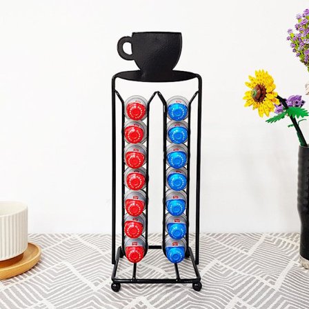 Nespresso-kapseliteline, suuri kapseliteline teehuoneeseen, metalliteline [28 kapselia] [musta]