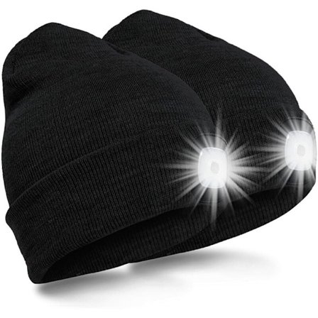 LED-mössa med LED-ljus för jogging, camping, löpning (2-pack)