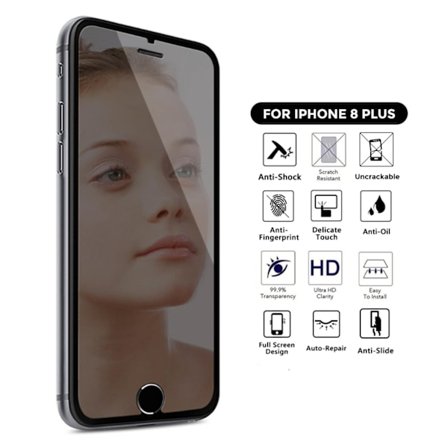 iPhone 8 Plus Heltäckande Spegel Mirror HD Skärmskydd