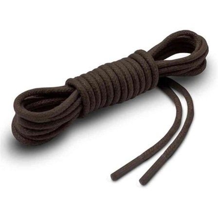 Runda Vaxade Skosnören - Bomull Mörkbrun