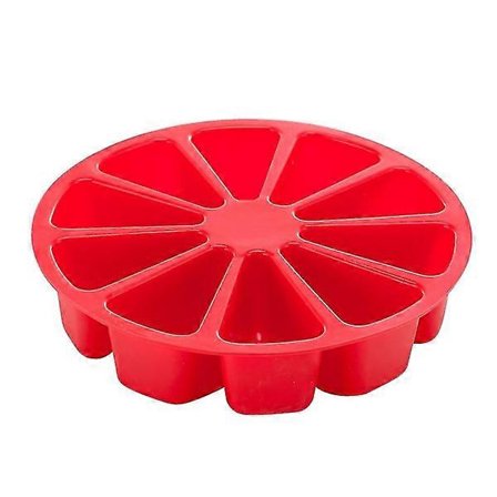 Røde muffinsformer i silikon, 10 non-stick trekantede hull