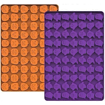 Halloween-muotit, 58 lokeron minikurpitsamuotti, 69 lokeron haamumuotti kiitospäivän Halloween-kumimakeisiin, karkkeihin, suklaaseen, kekseihin (Fww)