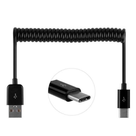 Käytännöllinen USB-C-jousilatauskaapeli Svart
