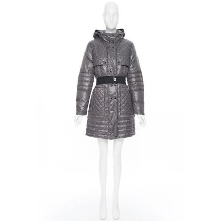 Moncler Pre-owned, Pre-owned Nylon outerwear Grijs, Dames, Maat:M