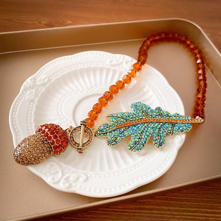 Leaf Crystal Halsband Pinecone Hänge Halsband HALSBAND