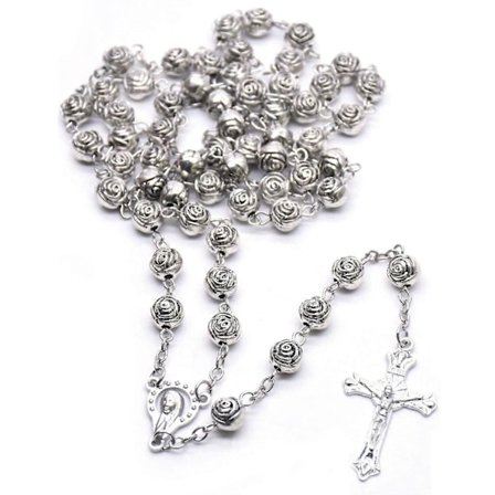 Katolsk Sølv Rosenkrans Bønnekjede Maria Velsignelse Rosenkrans Bønnekjede (FMY)