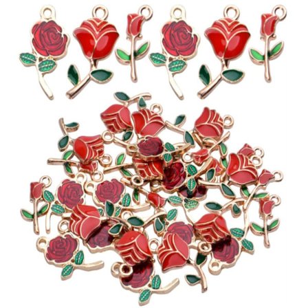 30st Rose Flower Röd Emalj