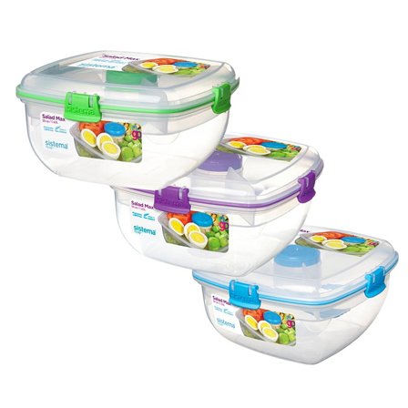Sistema Salad Max To Go Assorteret farver/ 1630 ml, Tøj & Bolig, Opbevaring & Organisering, Opbevaringsbokse