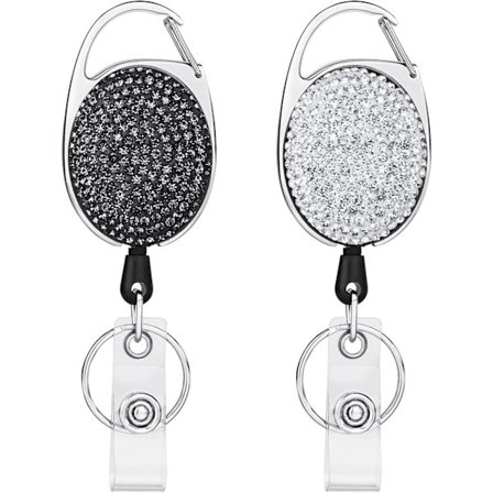 Pieces Utdragbar Merkeholder, Merkeholder, Tunge Utdragbare Merkeholdere med Bling Rhinestone Karabinkrok