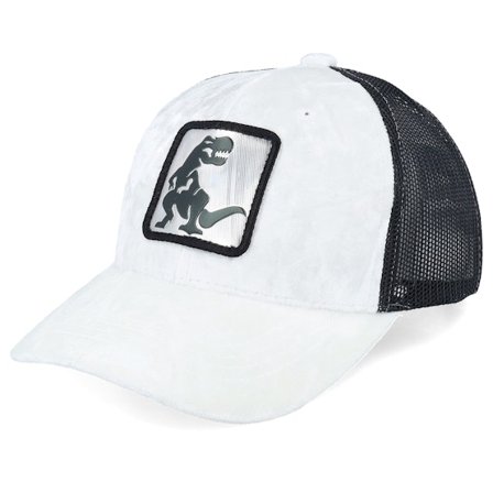 Calza Pennello - White trucker Lippis - Kids Dino Silver Patch Velvet White/Black Trucker @ Hatstore