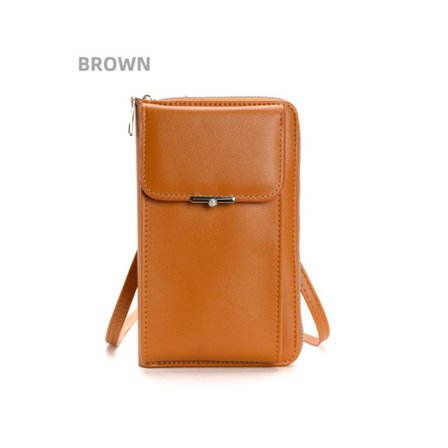 Telefon Crossbody-väska RFID Stöldskyddsväska BRUN