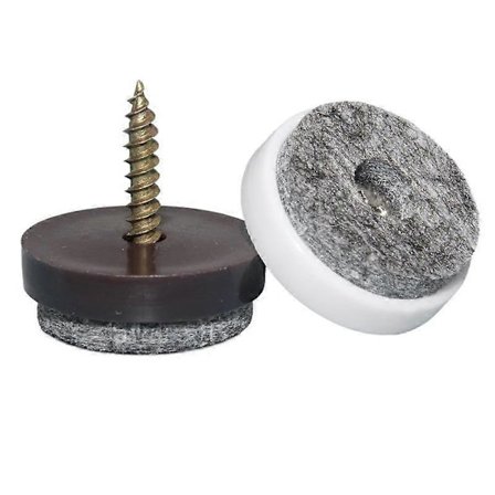 Stolpartiklar för Filtglidskruvar - 20-pack | Runda, 20 mm | Premium Golvskydd för Stolar och Möbler