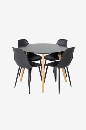 Venture Home - Spisegruppe Plaza med stolene Polar - Svart - Spisegrupper - Fra Homeroom