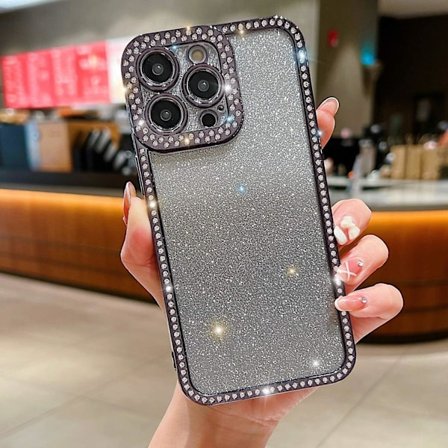 För iPhone 15 Pro Max TPU Telefonfodral Elektropläterad Bling Glitter Skal