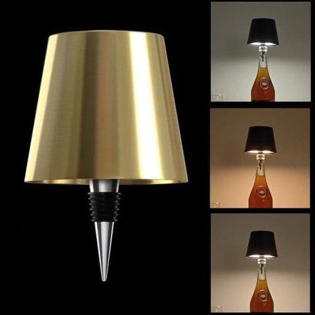 Genopladelig lampeskærm til flaske