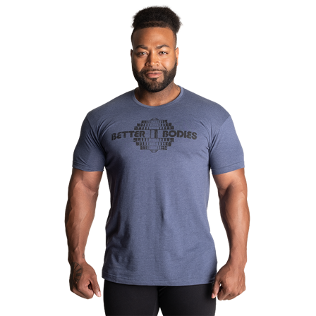 T-shirts Better Bodies Recruit Tee, Sky Blue Melange - Bodyman.dk