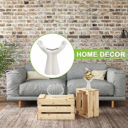 Keramisk Vase Borddekorasjon Hvit Moderne Bolig