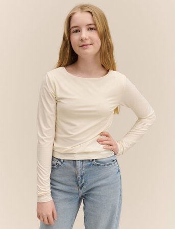 Rosemunde Kids Rkbillie Reversible Ls Short T-Shir - Cream - 164