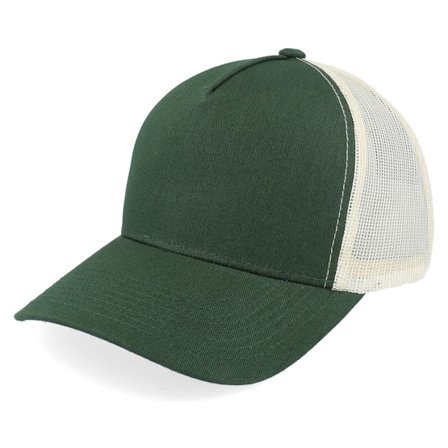 Equip - Hvid trucker Kasket - Blank Dark Green/Stone A-frame Trucker @ Hatstore