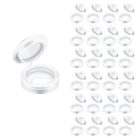 100 stk Plast Hengsel Skruedeksler, Hvite Skruedeksler Plast, ZQKLA
