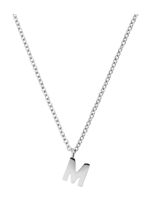 Mockberg Petite Plain Letter M Steel Necklace Smycken & klockor Dam Grå ONESIZE