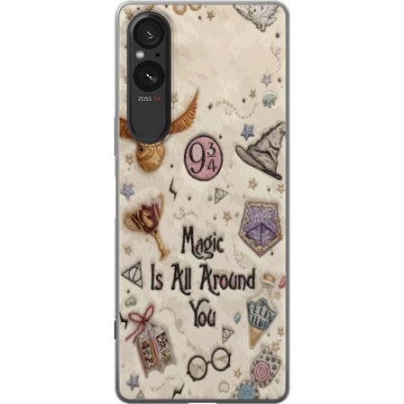 Kompatibelt Mobildeksel til Sony Sony Xperia 5 V Broderad magisk illustrasjon med symboler, sitater og fantasiverden inspirert av eventyr som skaper e