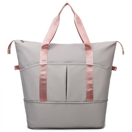 Sport Gym Bag Stor Kapacitet Resväska ( Grå)