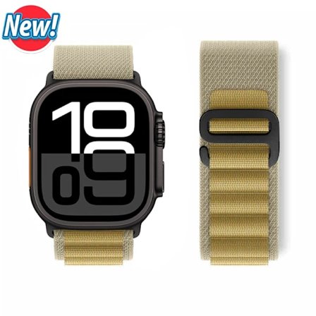 Alpine Loop-armband för Apple Watch Ultra 2 & Series 10/9/8/SE i Tan-Black[YDE]