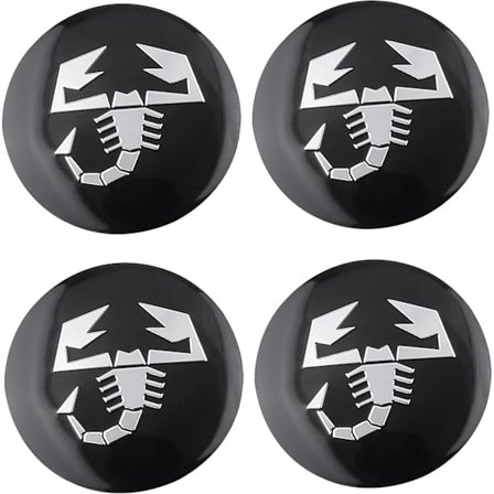 4 stk. 56mm Scorpion Auto Hjulnav Center Caps Cover Bil Emblem Dekal Badge Sticker Dekorative Tilbehør (Sort)