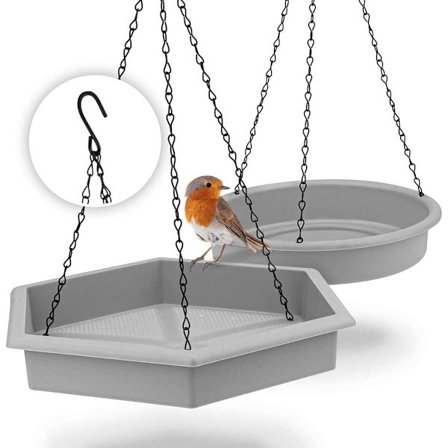 Feeder plus Hengefuglebad [Set med 2] - Frødispenser til ville fugler