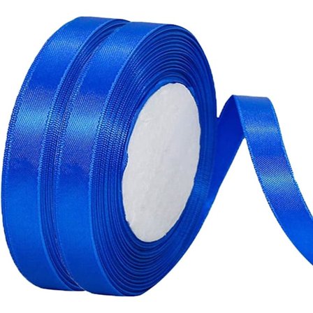 2 ruller 92 M satinbånd bredde 2 cm - Dekoration til blomster, gaver, bryllupper, fester. (Bredde 2 cm, Safir)