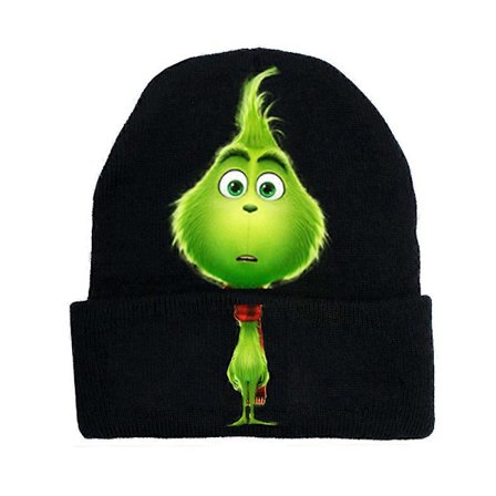 Jule-Grinch 3D-trykt Strikket Hat Unisex Vinter Varmt Beanie Skihue Mænd Kvinder Julefest Kreative Gaver