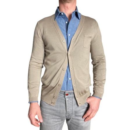 Paolo Pecora, Cardigan Beige, Heren, Maat:S