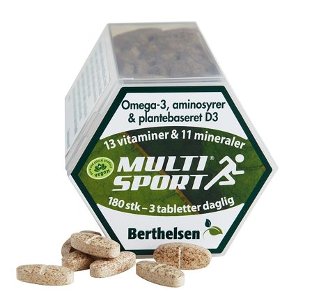 Berthelsen Vegan Multisport 180 tabl, Helse & Madvarer, Vitaminer, Multivitaminer